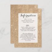 金ゴールドグリッターシックなグラマラスなスパークレス エンクロージャーカード (正面/裏面)