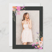 金ゴールドグリッターシックフローラ水の色の写真Sweet 16 招待状 (裏面)