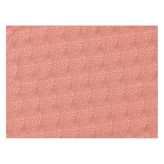 金ゴールドグリッターシティドットオンコーラルピンクテーブルクロス テーブルクロス (正面(横))