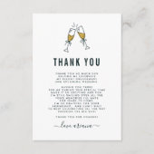 金ゴールドグリッターシャンパンブライダルシャワーサンキューユー サンキューカード (正面)