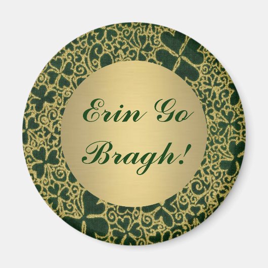 金ゴールドグリッターシャンロック マグネット (正面)