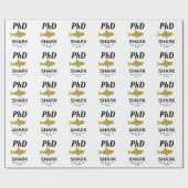 金ゴールドグリッターシャークPhD卒業 ラッピングペーパー (フラット)