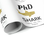 金ゴールドグリッターシャークPhD卒業 ラッピングペーパー (ロールコーナー)