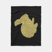 金ゴールドグリッターシルエットバニーフリースブランケット フリースブランケット (正面)