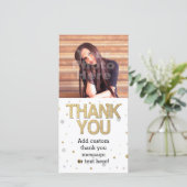 金ゴールドグリッターシルバーフォイルプリント紙吹雪ありがとう サンキューカード (スタンド正面)