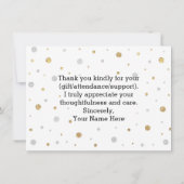 金ゴールドグリッターシルバーフォイルプリント紙吹雪ありがとう サンキューカード (裏面)