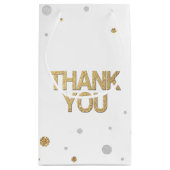 金ゴールドグリッターシルバーフォイルプリント紙吹雪ありがとう スモールペーパーバッグ (裏面)