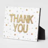 金ゴールドグリッターシルバーフォイルプリント紙吹雪ありがとう フォトプラーク (側面)