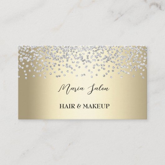 金ゴールドグリッターシルブ水彩名刺 名刺 (正面)