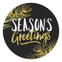 金ゴールドグリッターシーズングリーティングシール