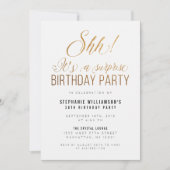 金ゴールドグリッターシ!サプライズ誕生日パーティーだ 招待状 (正面)