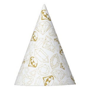 金ゴールドグリッタージェムシェフザジェムバースデーパーティーハット パーティーハット