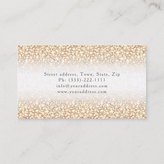 金ゴールドグリッタージュエリーデザイナーシマリングカード 名刺 (裏面)