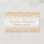 金ゴールドグリッタージュエリーデザイナーシマリングカード 名刺 (正面)