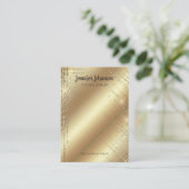 金ゴールドグリッタージュエリーホルダーイヤリングモダン 名刺 (スタンド正面)