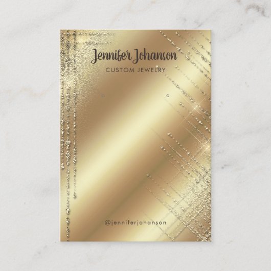 金ゴールドグリッタージュエリーホルダーイヤリングモダン 名刺 (正面)