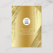 金ゴールドグリッタージュエリーホルダーイヤリングユニーク箔 名刺 (裏面)