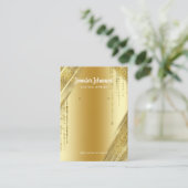 金ゴールドグリッタージュエリーホルダーイヤリングユニーク箔 名刺 (スタンド正面)