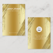 金ゴールドグリッタージュエリーホルダーイヤリングユニーク箔 名刺 (正面/裏面)