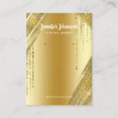 金ゴールドグリッタージュエリーホルダーイヤリングユニーク箔 名刺 (正面)