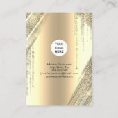 金ゴールドグリッタージュエリーホルダーイヤリングユニーク箔 名刺 (裏面)