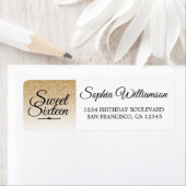 金ゴールドグリッタースイート16誕生日差出人住所 ラベル (インサイチュ)