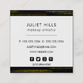 金ゴールドグリッタースウィッシュ&ブラックスクエアビジネスカード スクエア名刺 (裏面)