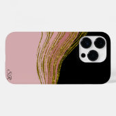 金ゴールドグリッタースウィッシュ、赤面とブラックパーソナライズされた Case-Mate iPhoneケース (裏面 (横))