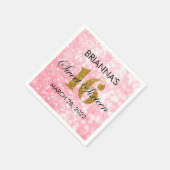 金ゴールドグリッタースウィート16ナパーソナライズされたプキン スタンダードカクテルナプキン (角)