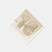 金ゴールドグリッタースクリプトスイート16誕生日 スタンダードカクテルナプキン (角)