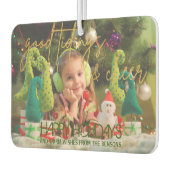 金ゴールドグリッタースクリプトフェスティバルクリスマスフォト カーエアーフレッシュナー (左)