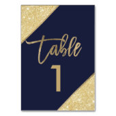 金ゴールドグリッタースクリプトnavy blue table number テーブルナンバー (正面)