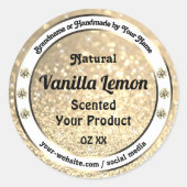 金ゴールドグリッタースターきらめくズ宝石の製品ラベル ラウンドシール (正面)