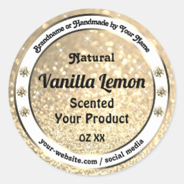 金ゴールドグリッタースターきらめくズ宝石の製品ラベル ラウンドシール