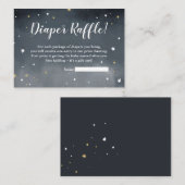 金ゴールドグリッタースターウォーターカラーシックおむつラッフル エンクロージャーカード (正面/裏面)