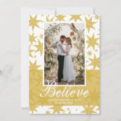 金ゴールドグリッタースタークリスマスフォト シーズンカード (正面)