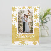 金ゴールドグリッタースタークリスマスフォト シーズンカード (スタンド正面)