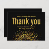 金ゴールドグリッタースターサンキューブラはっきりしたック ポストカード (正面/裏面)