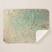 金ゴールドグリッタースターズオングリーンバーラップ シェルパブランケット (正面(横))