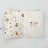 金ゴールドグリッタースターズクリスマス カード (内部)