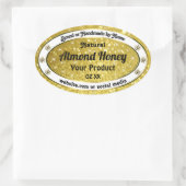 金ゴールドグリッタースターズスパークルダイヤモンド製品ラベル 楕円形シール (バッグ)