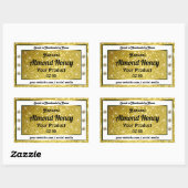 金ゴールドグリッタースターズスパークルダイヤモンド製品ラベル 長方形シール (シート)