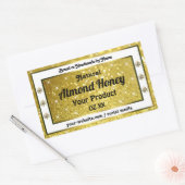 金ゴールドグリッタースターズスパークルダイヤモンド製品ラベル 長方形シール (封筒)