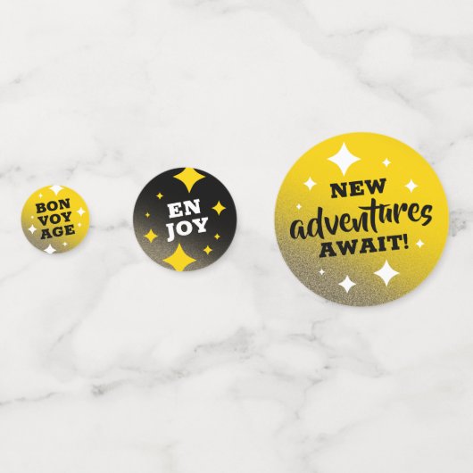 金ゴールドグリッタースターズハッピーリタイアニューアドベンチャーズ コンフェッティ (裏面)