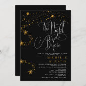 金ゴールドグリッタースターズリハーサルディナー 招待状 (正面/裏面)