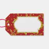 金ゴールドグリッタースターズ&スノーフレーク ギフトタグ (裏面横)