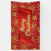 金ゴールドグリッタースターズ&スノーフレーク 横断幕 (縦)