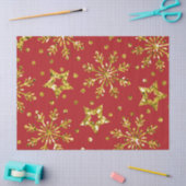 金ゴールドグリッタースターズ&スノーフレーク 薄葉紙 (クラフト)