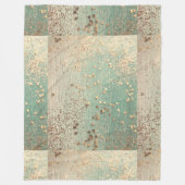 金ゴールドグリッタースターダストオンシーグリーンお洒落 フリースブランケット (正面)