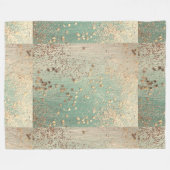 金ゴールドグリッタースターダストオンシーグリーンお洒落 フリースブランケット (正面(横))